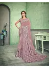 Pink Colour Norita Felicity Sequins Embroidery Work With Handwork Butta Party Wear Lycra Saree 11605
